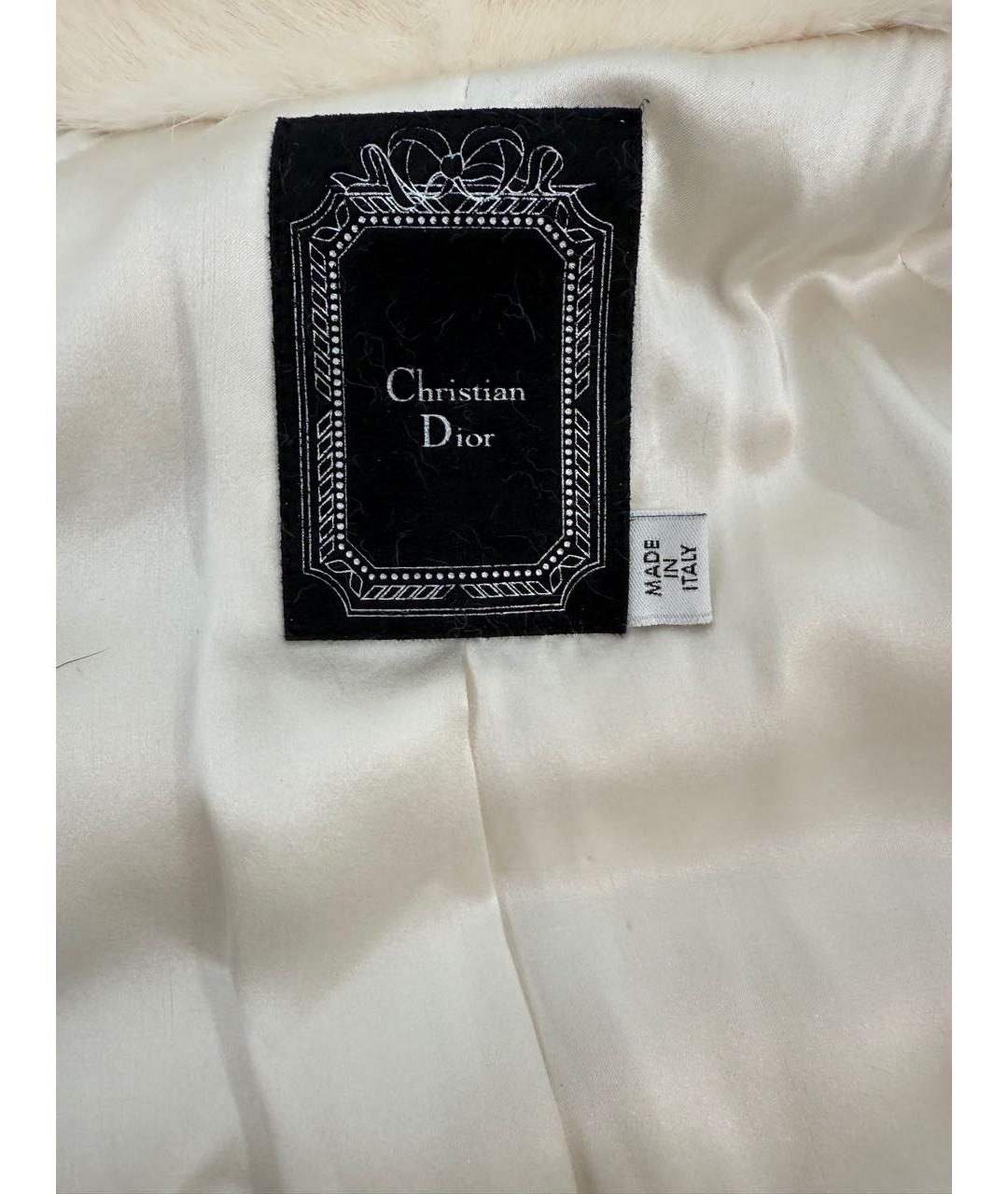 CHRISTIAN DIOR Белая меховая шуба, фото 3
