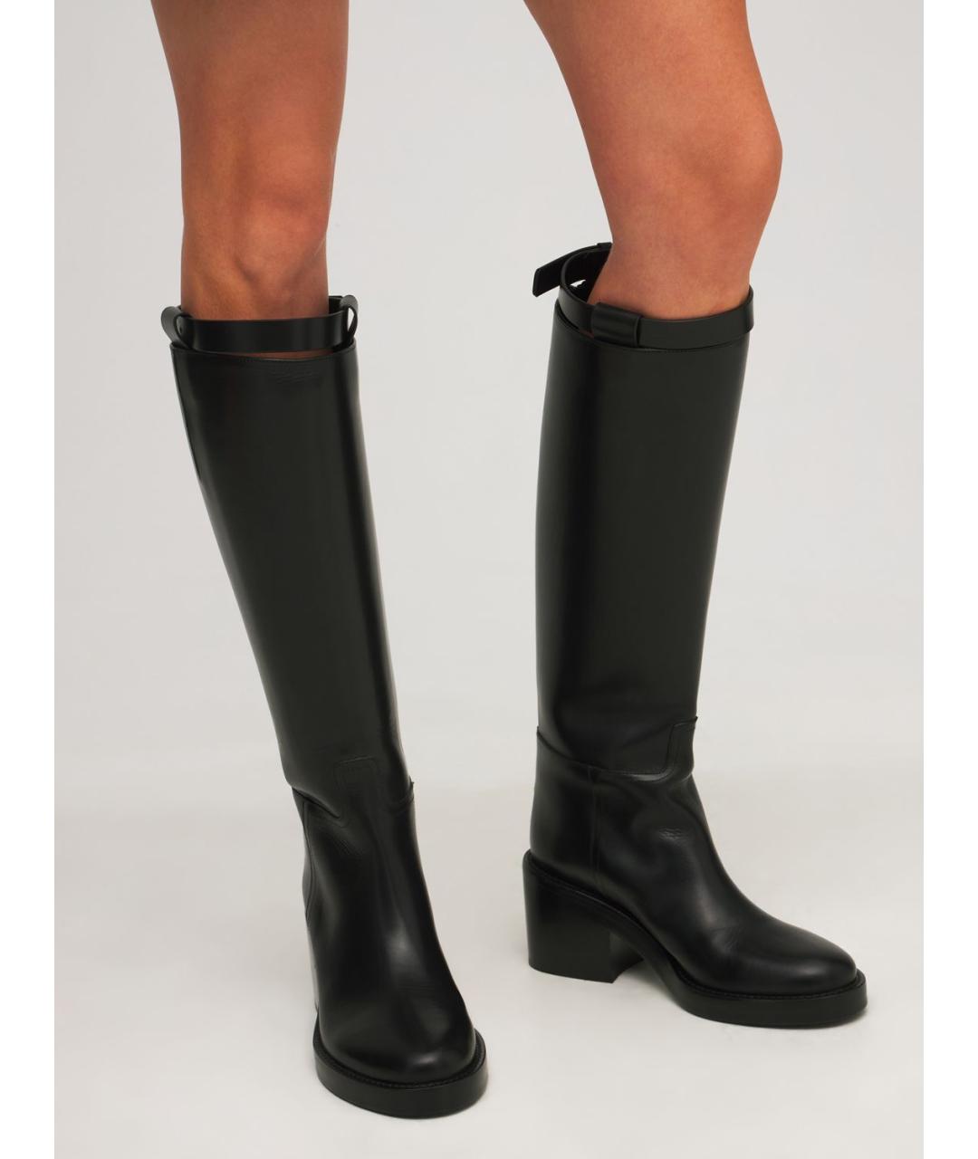 ANN DEMEULEMEESTER Черные кожаные сапоги, фото 5