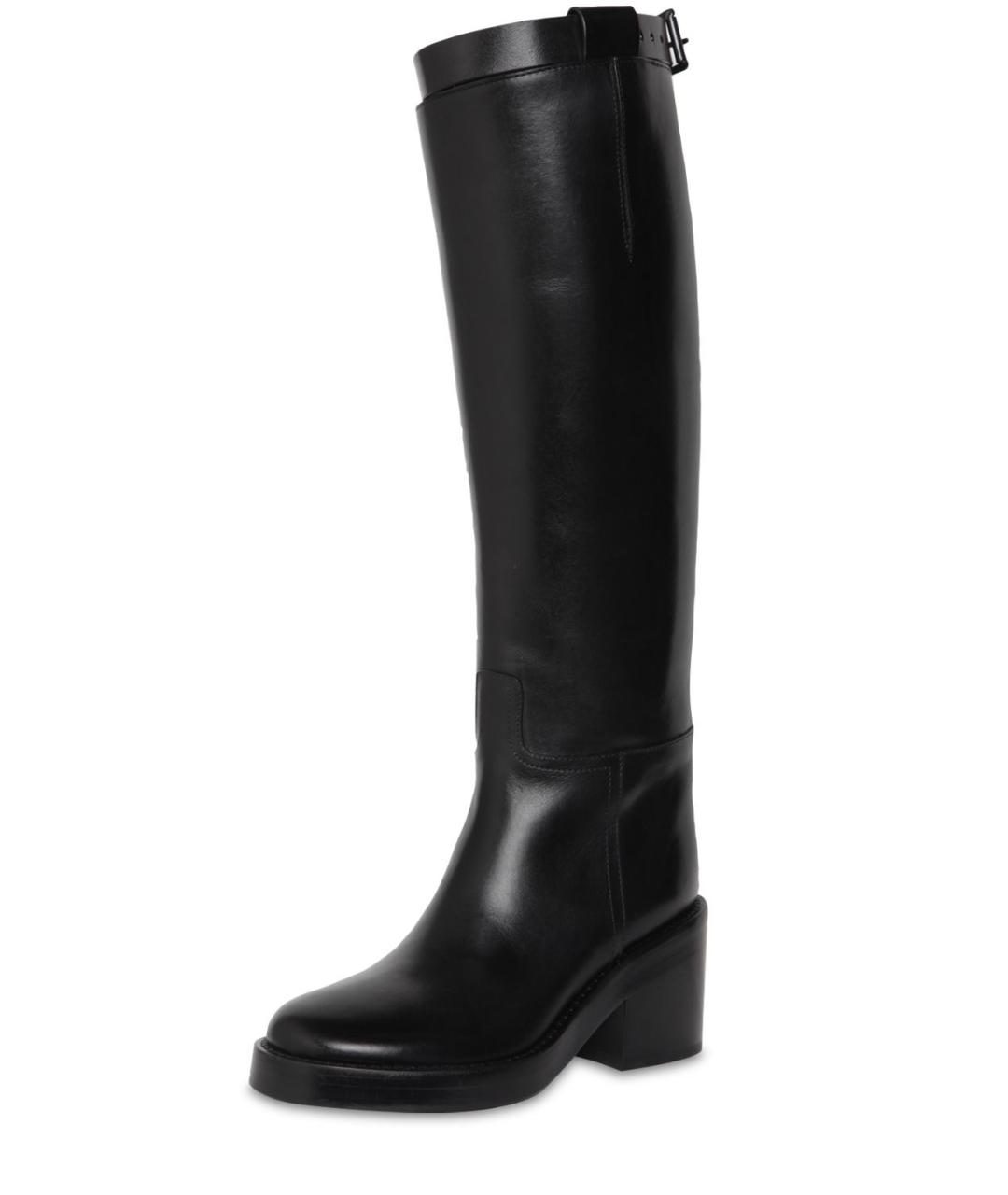 ANN DEMEULEMEESTER Черные кожаные сапоги, фото 6