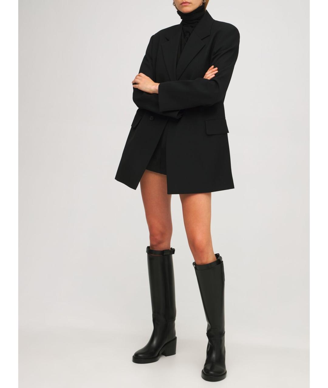 ANN DEMEULEMEESTER Черные кожаные сапоги, фото 4