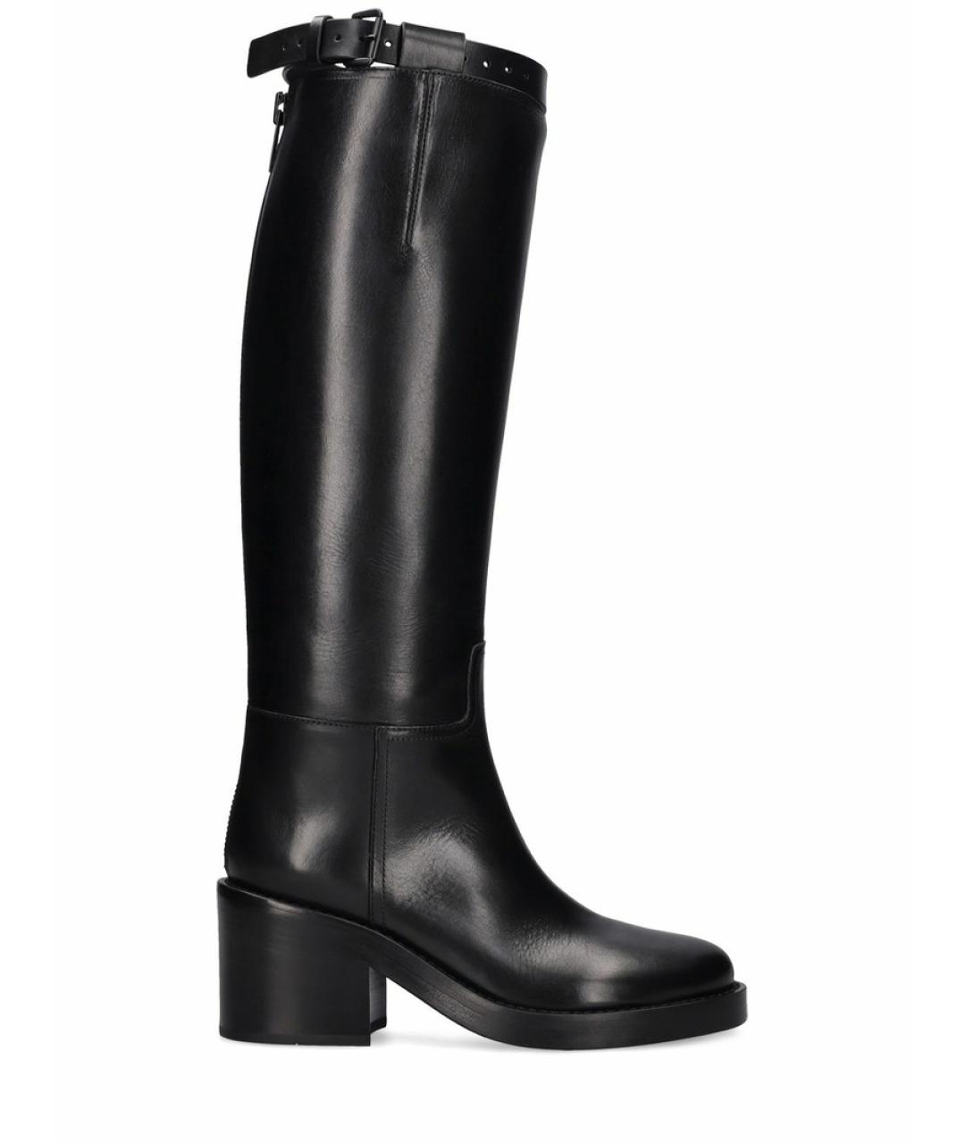 ANN DEMEULEMEESTER Черные кожаные сапоги, фото 10
