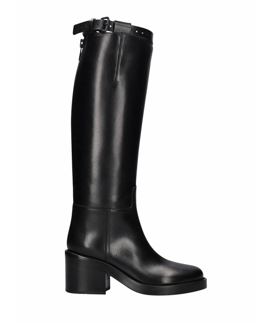 ANN DEMEULEMEESTER Черные кожаные сапоги, фото 11
