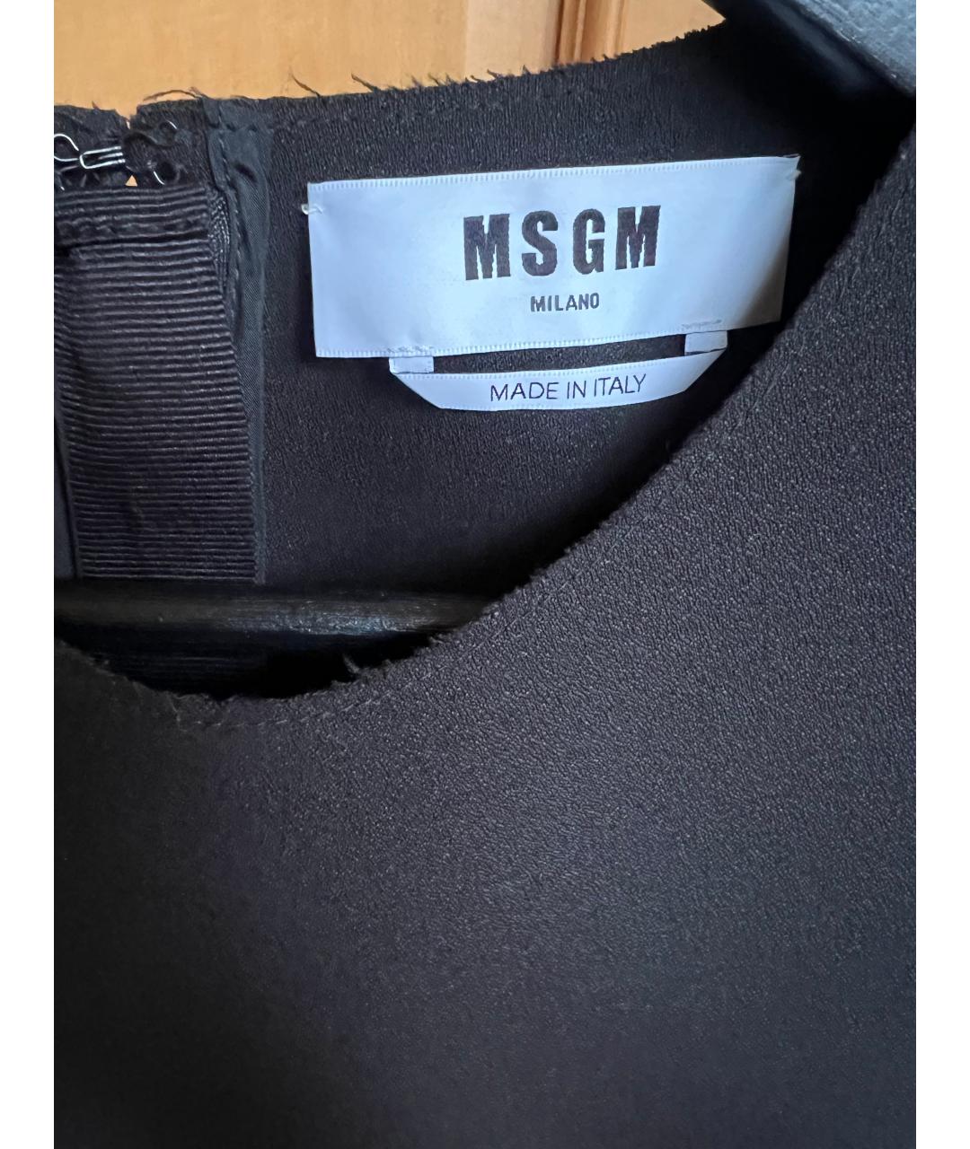 MSGM Черное полиэстеровое коктейльное платье, фото 3