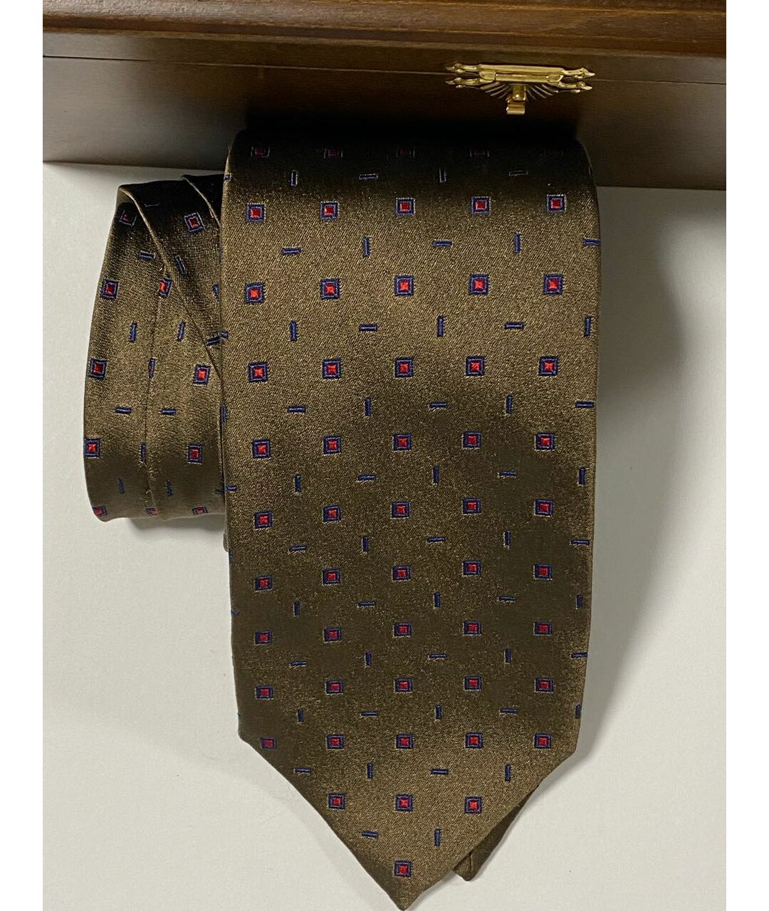 BARBA Коричневый шелковый галстук, фото 4