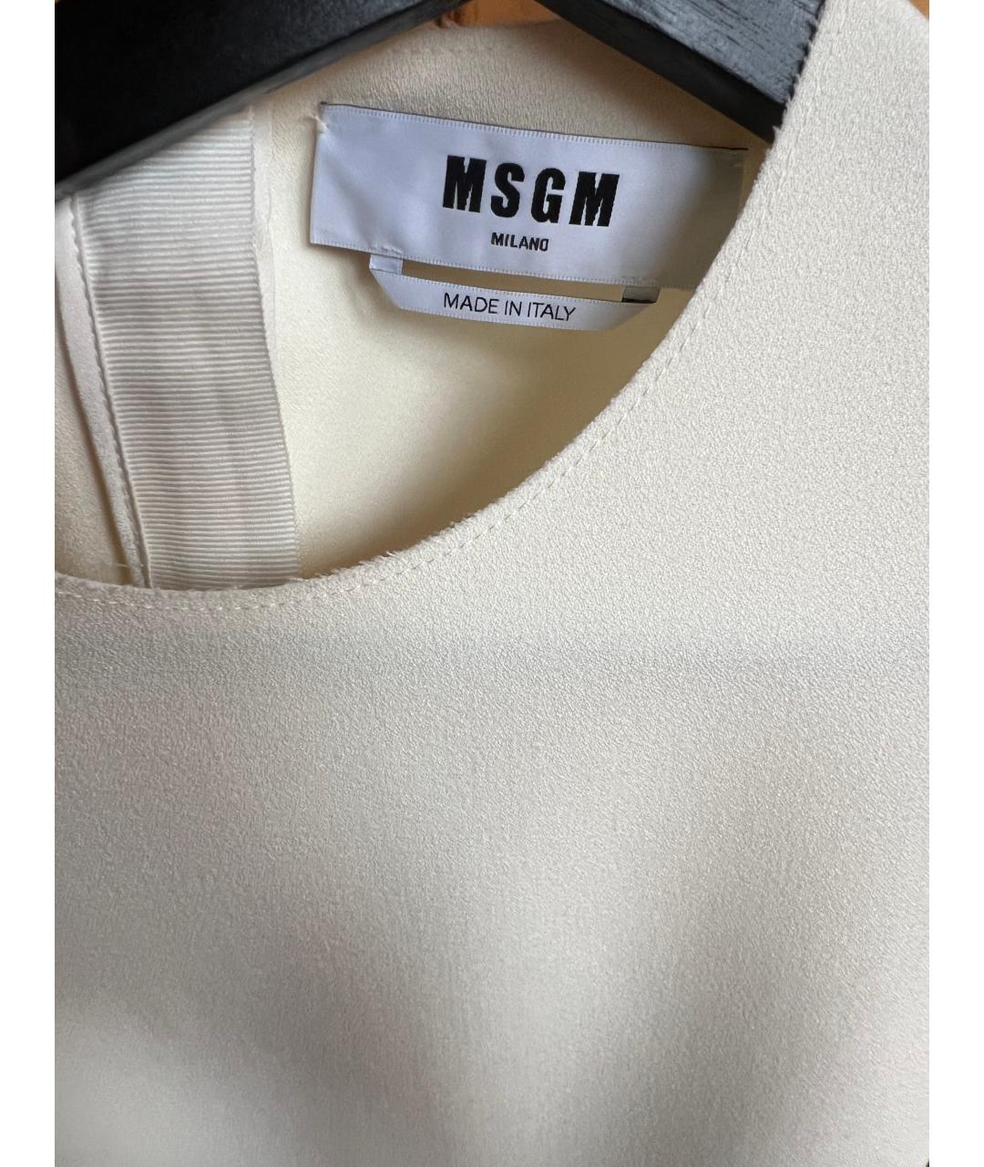 MSGM Белое полиэстеровое коктейльное платье, фото 3