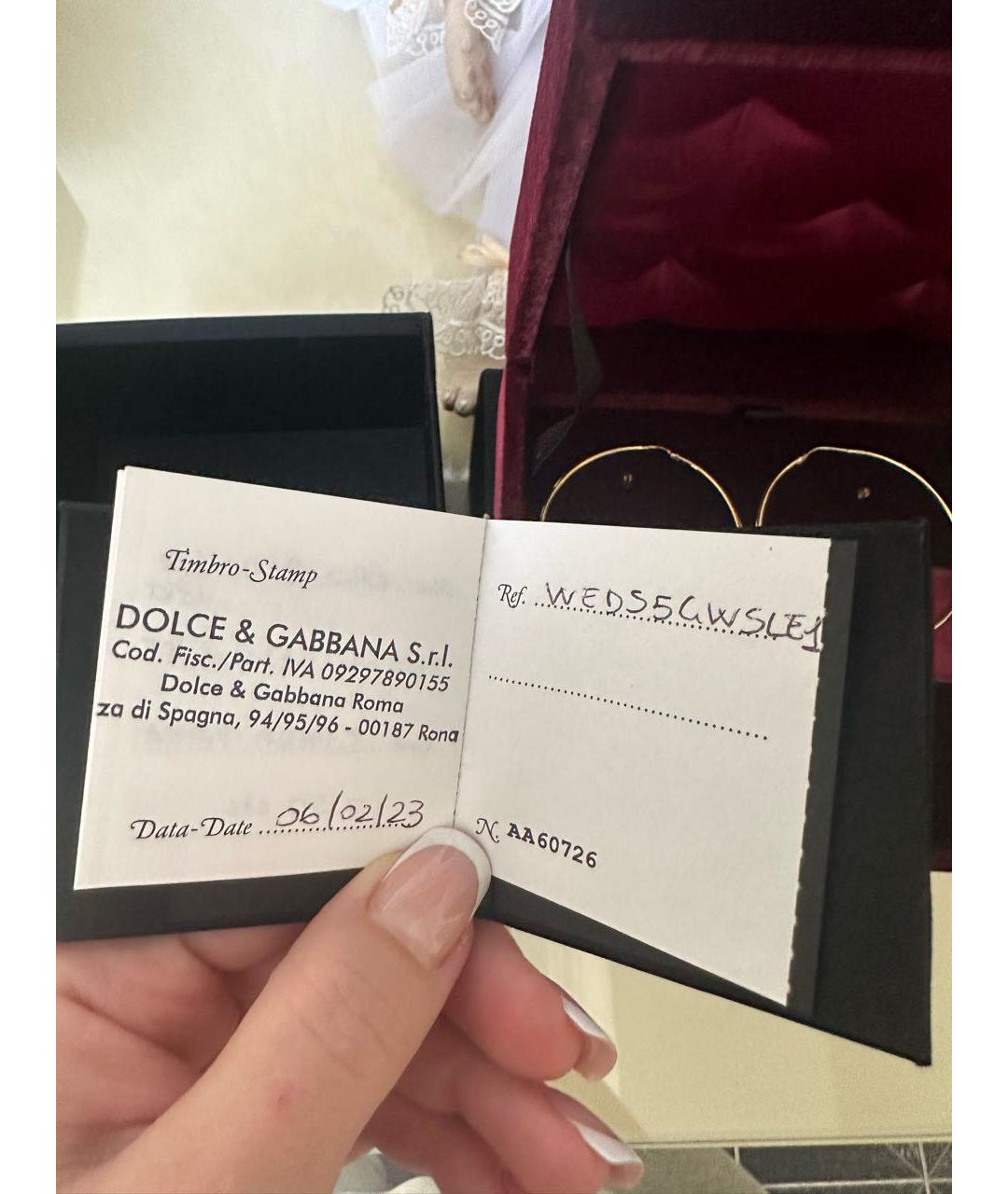 DOLCE&GABBANA Золотые серьги из желтого золота, фото 6