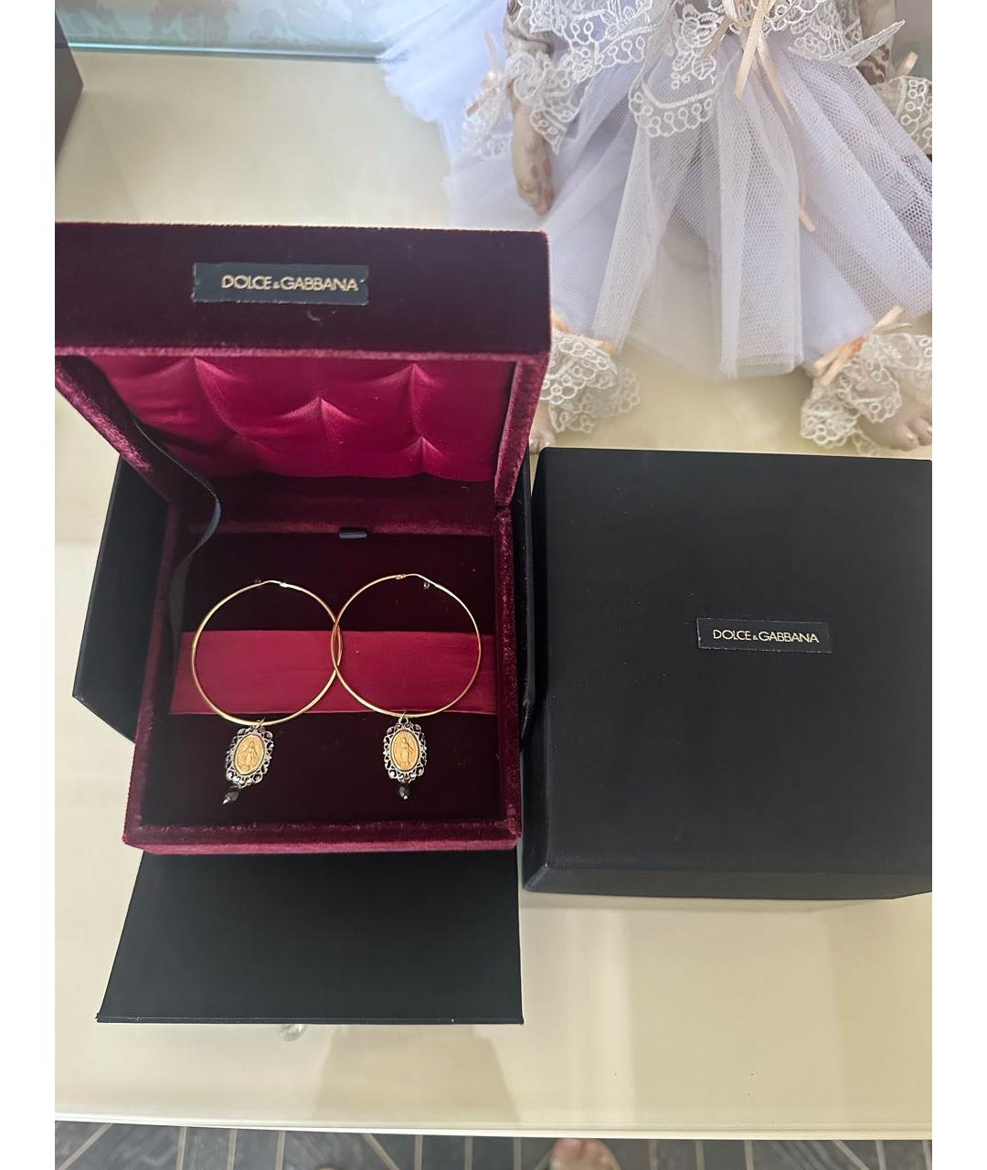 DOLCE&GABBANA Золотые серьги из желтого золота, фото 5