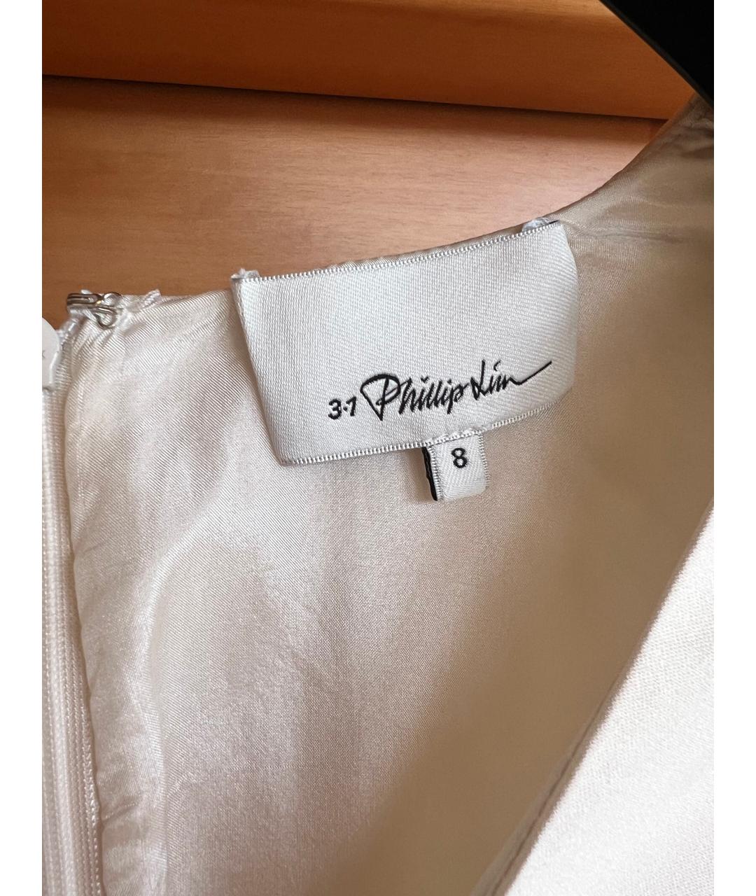 3.1 PHILLIP LIM Белое шелковое коктейльное платье, фото 3
