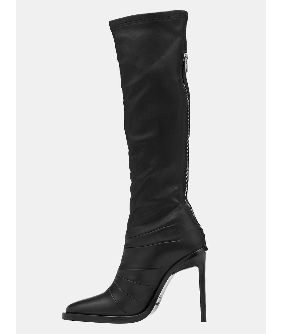 ANN DEMEULEMEESTER Черные кожаные сапоги, фото 2