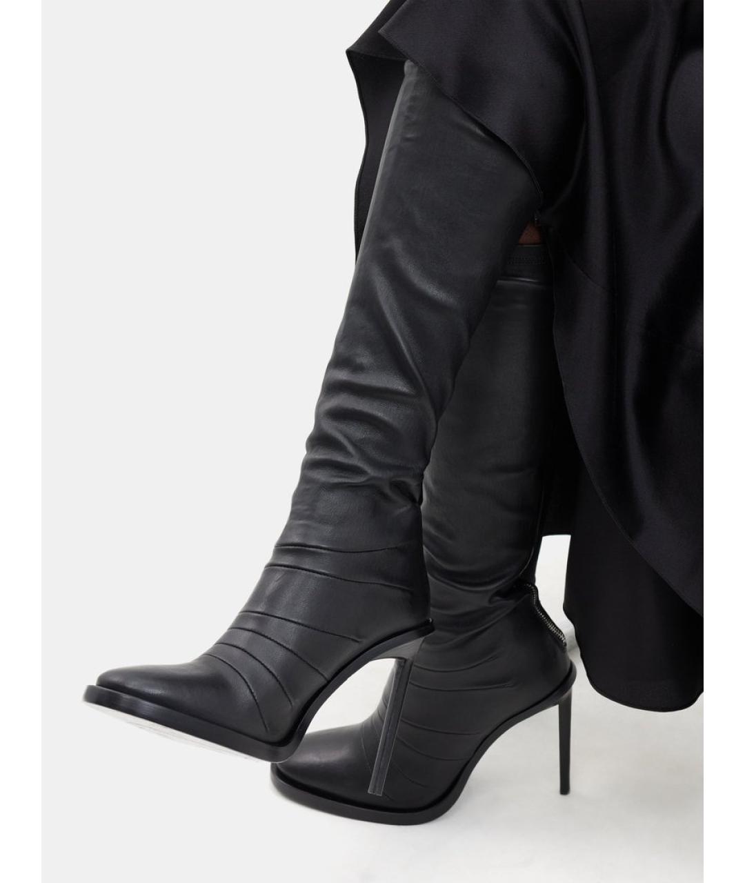 ANN DEMEULEMEESTER Черные кожаные сапоги, фото 4