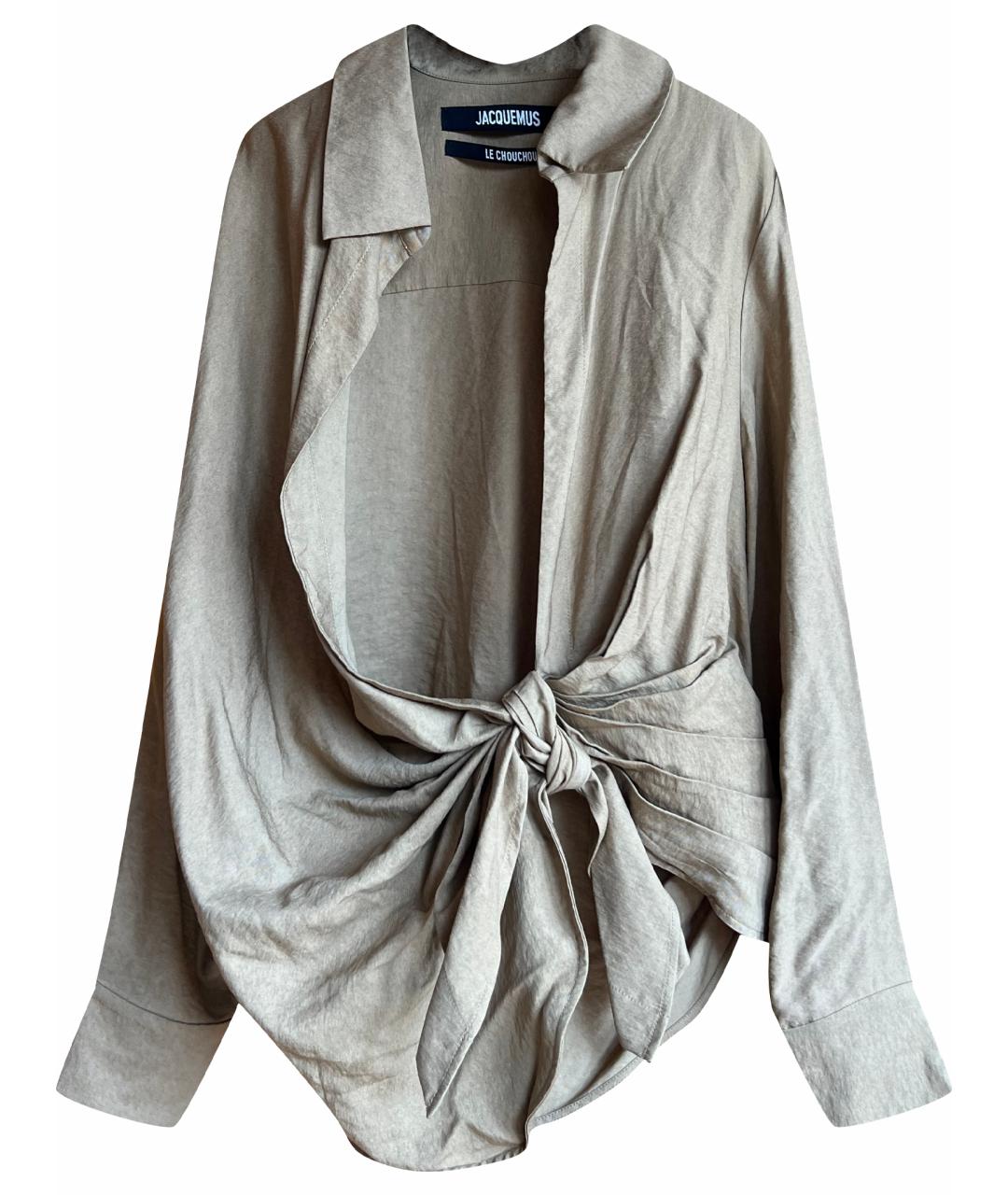 JACQUEMUS Бежевая вискозная рубашка, фото 1