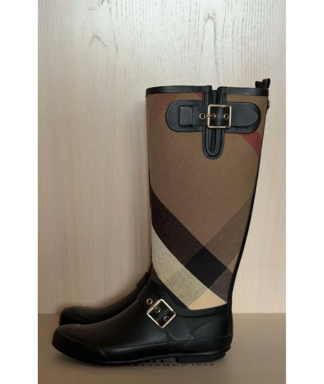 BURBERRY Черные резиновые сапоги, фото 6