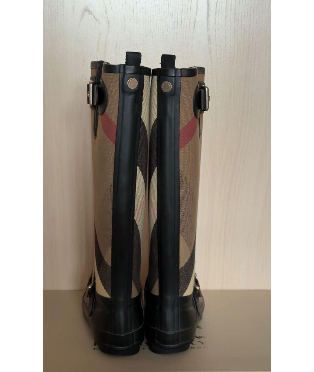BURBERRY Черные резиновые сапоги, фото 4