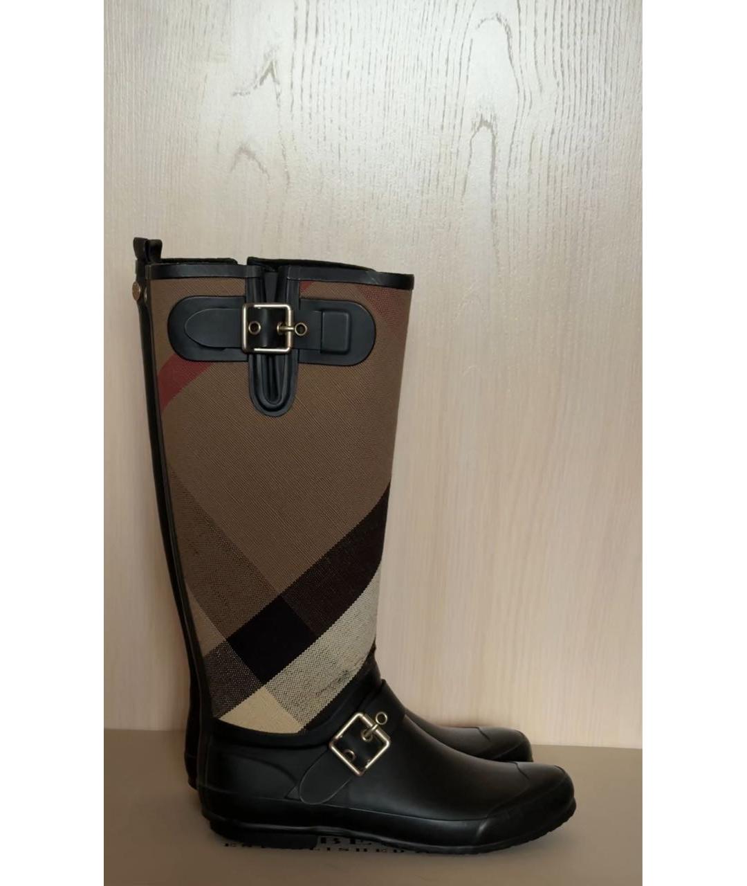 BURBERRY Черные резиновые сапоги, фото 9