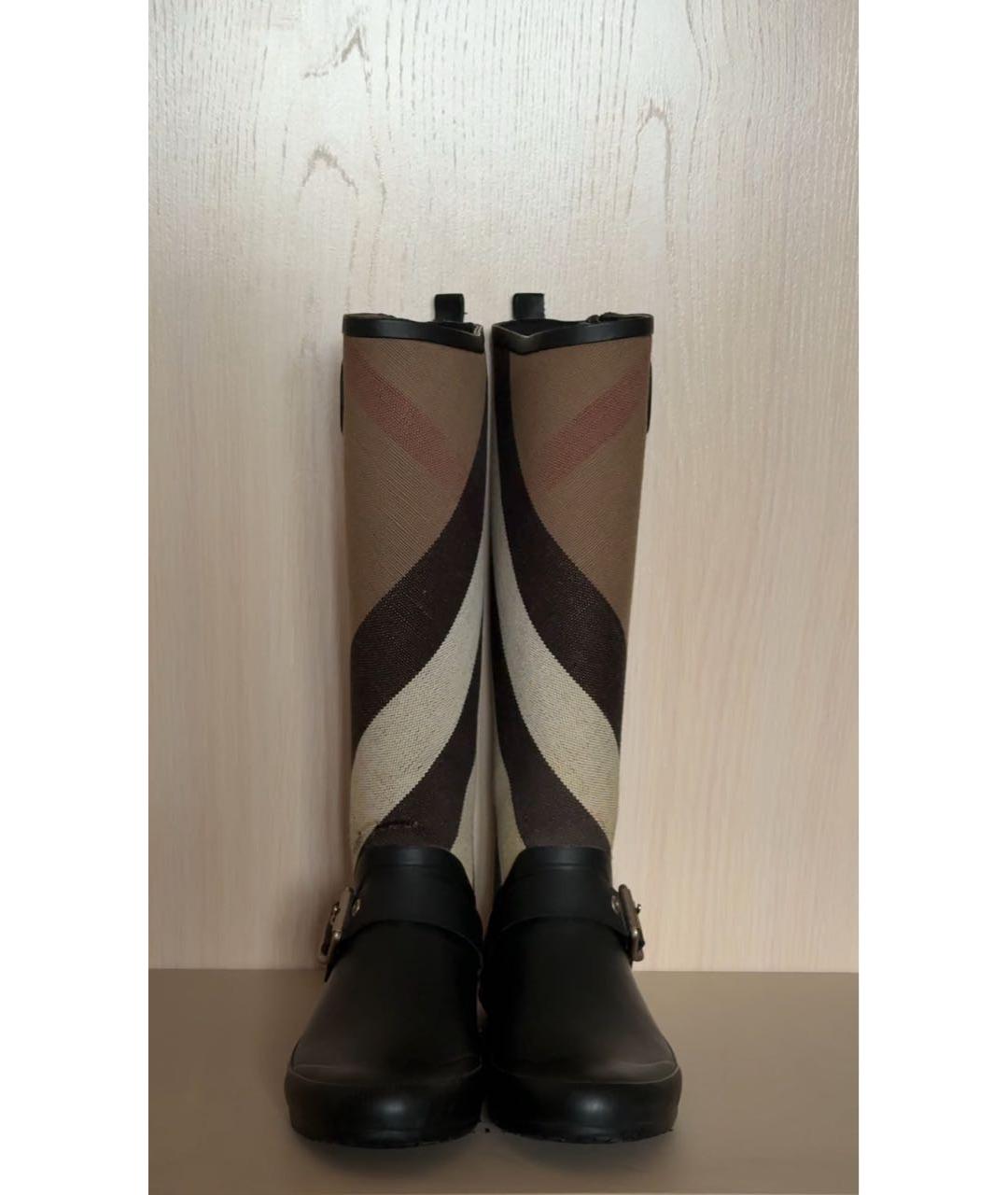 BURBERRY Черные резиновые сапоги, фото 2