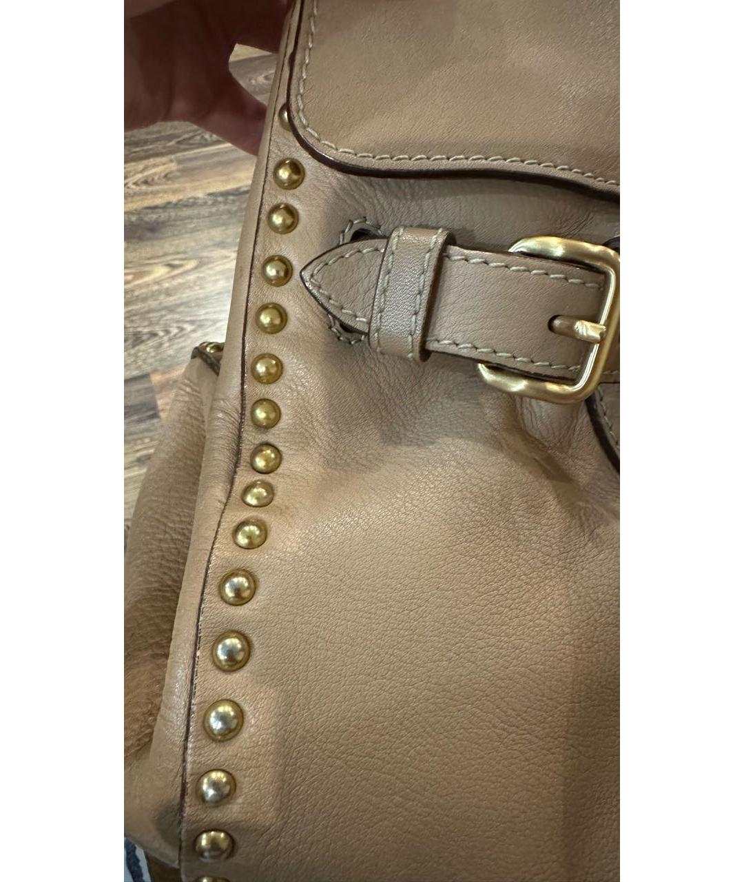 MIU MIU Коричневая кожаная сумка с короткими ручками, фото 7