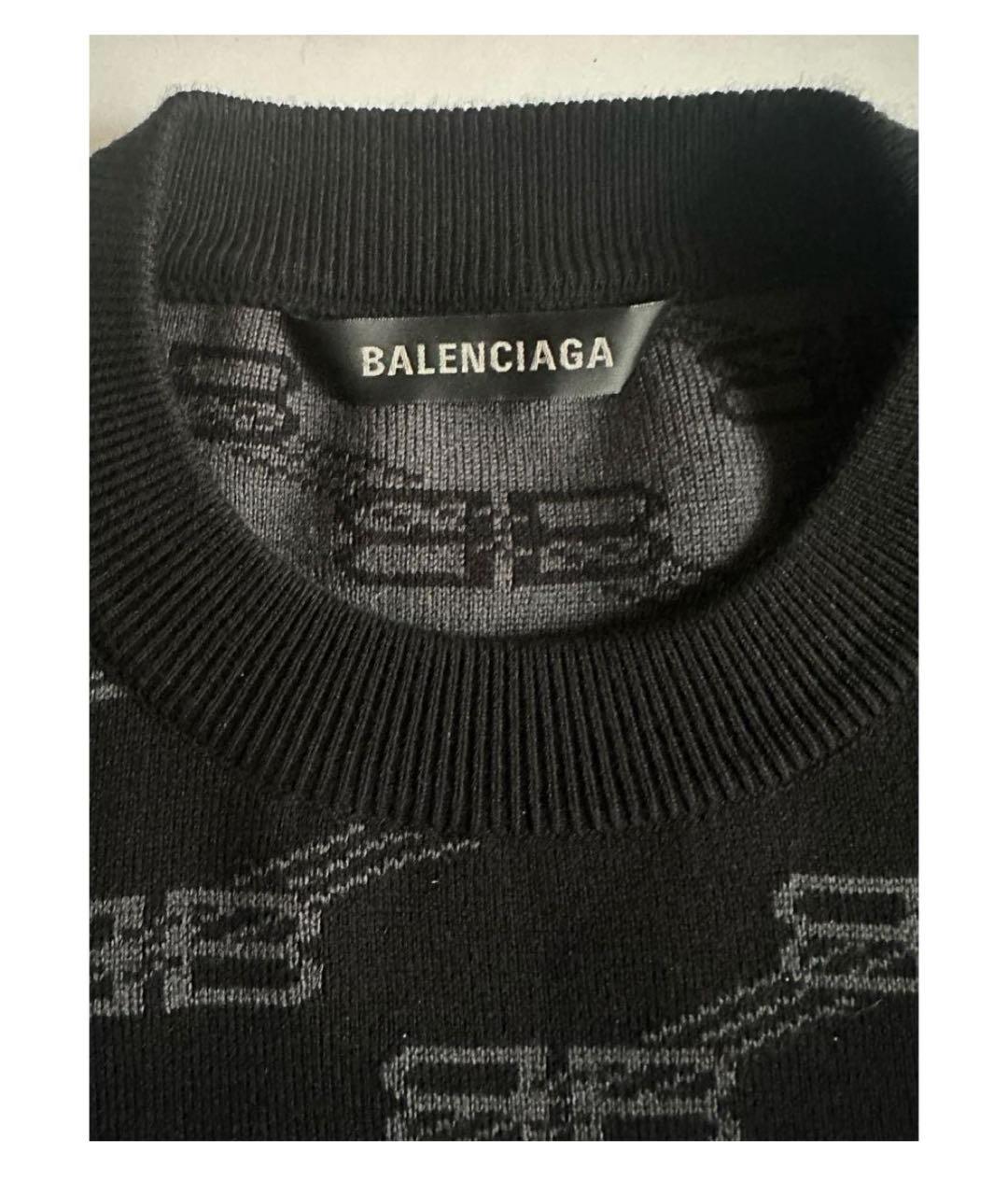 BALENCIAGA Черный хлопковый джемпер / свитер, фото 3