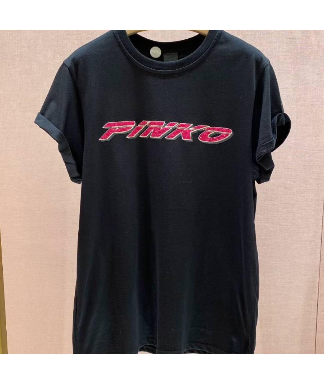 PINKO Черная хлопковая футболка, фото 7