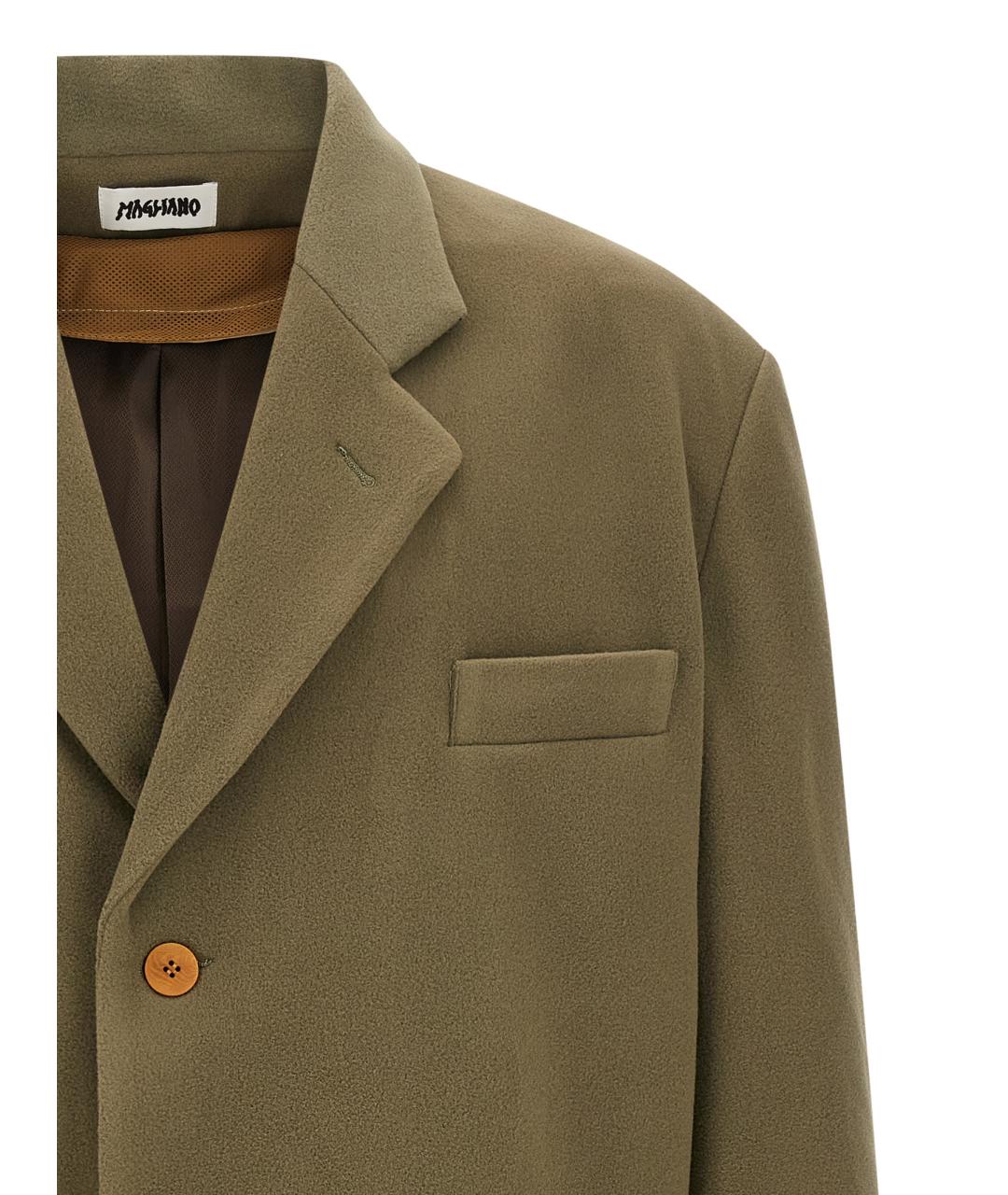 MAGLIANO Хаки шерстяное пальто, фото 4