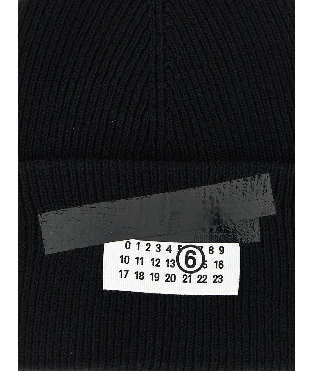 MM6 MAISON MARGIELA Черная шерстяная шапка, фото 3