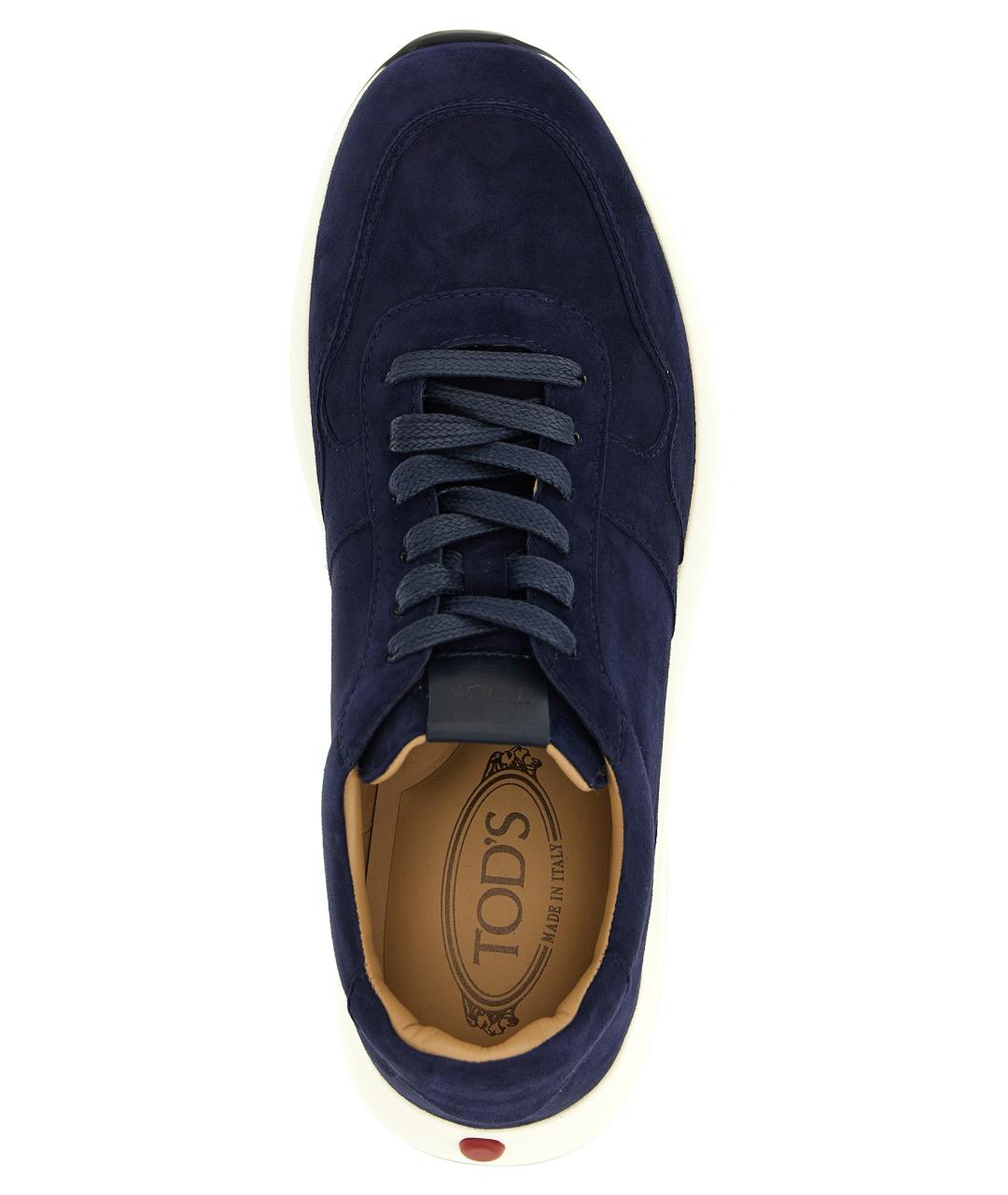 TOD'S Синие замшевые низкие кроссовки / кеды, фото 4