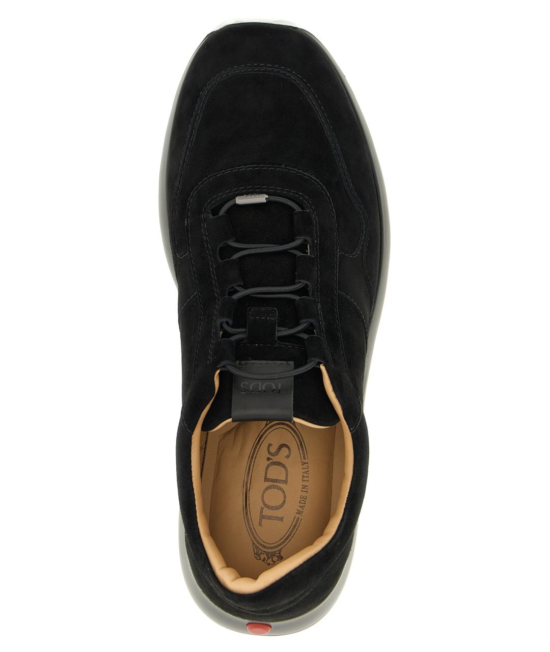 TOD'S Черные кожаные низкие кроссовки / кеды, фото 4