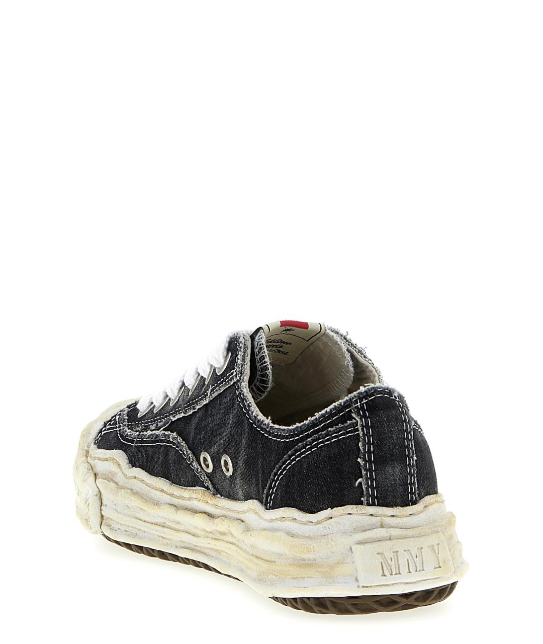 MAISON MIHARA YASUHIRO Черные текстильные низкие кроссовки / кеды, фото 3