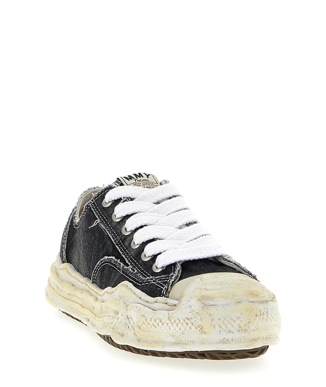 MAISON MIHARA YASUHIRO Черные текстильные низкие кроссовки / кеды, фото 2