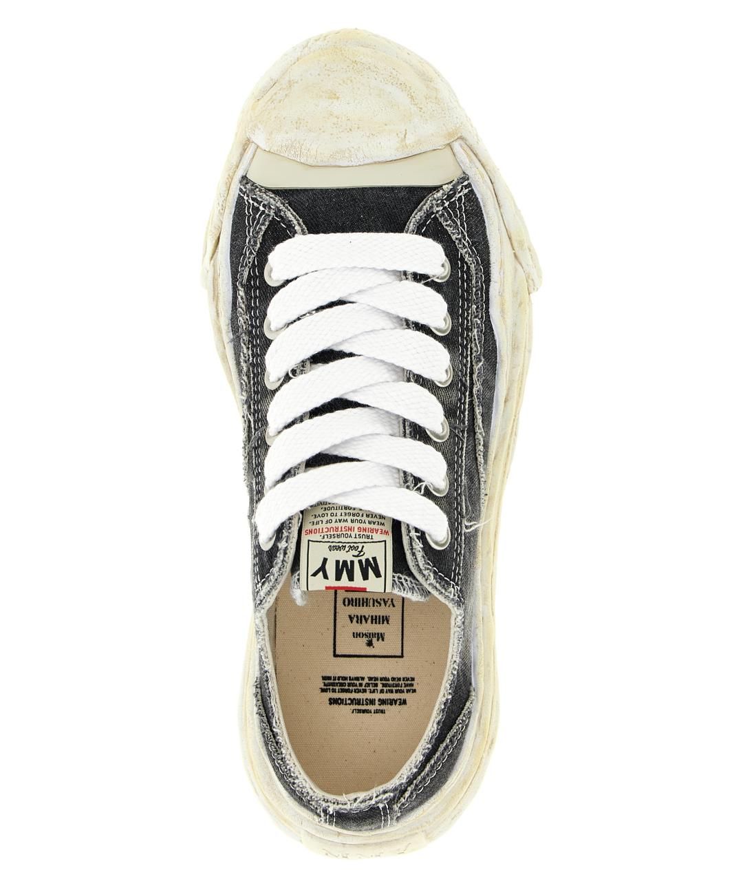 MAISON MIHARA YASUHIRO Черные текстильные низкие кроссовки / кеды, фото 4