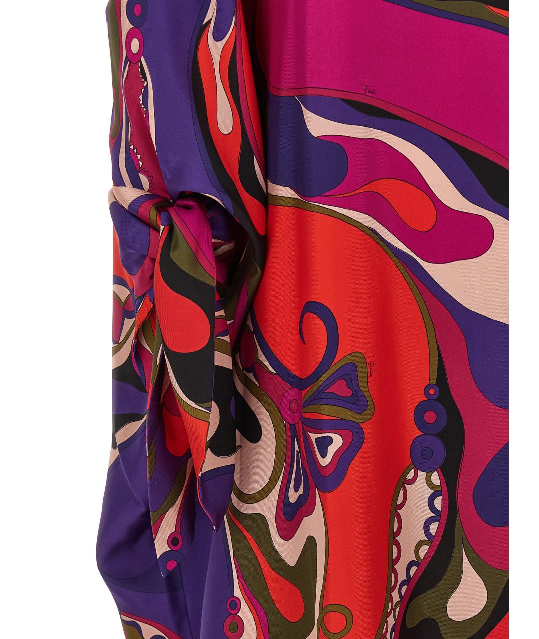 EMILIO PUCCI Мульти шелковое платье, фото 4