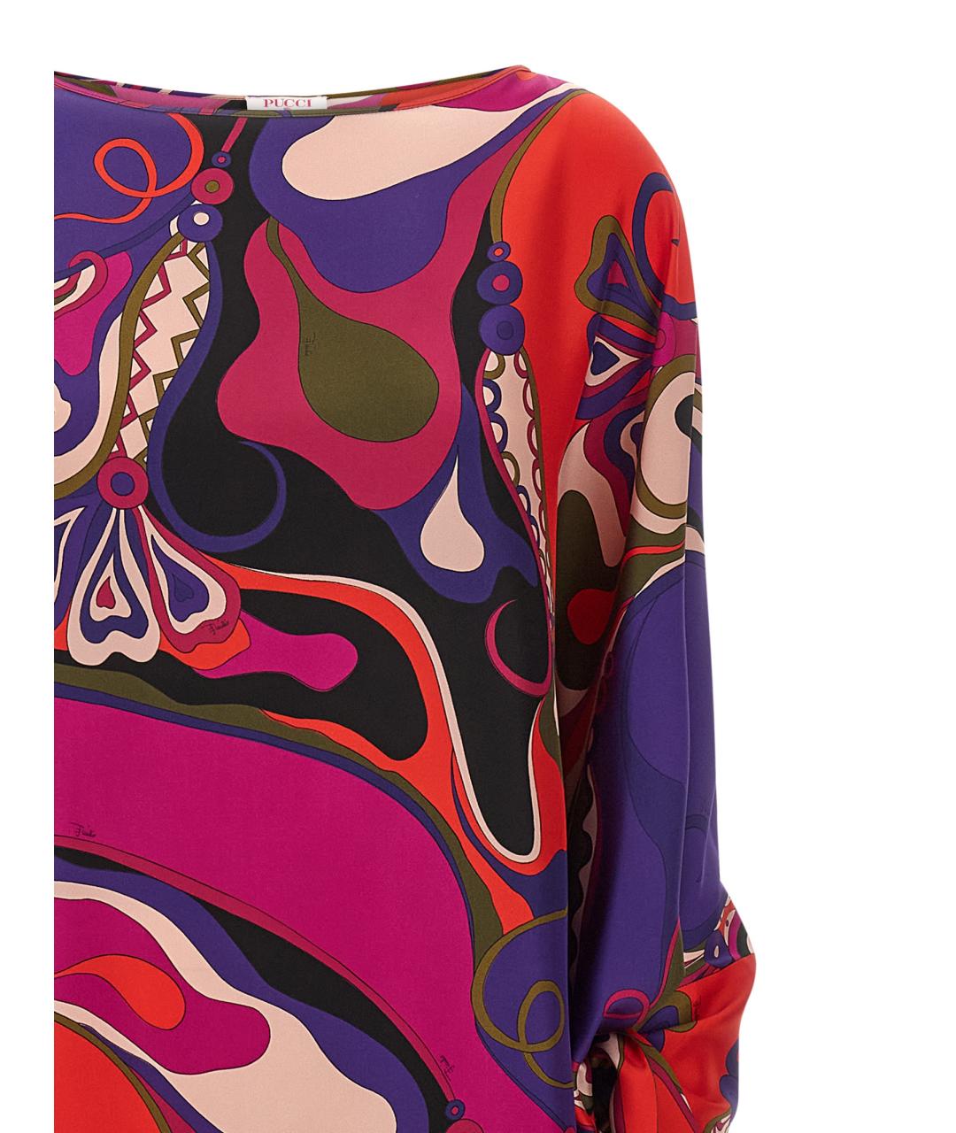 EMILIO PUCCI Мульти шелковое платье, фото 3