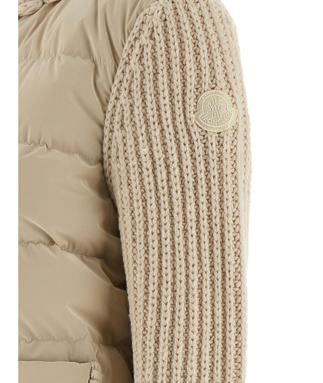 MONCLER Бежевый шерстяной кардиган, фото 4