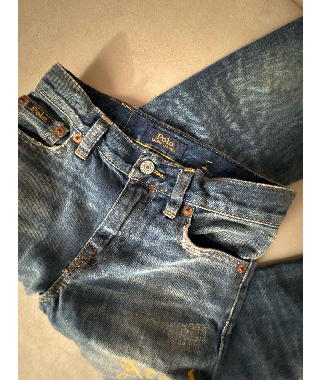 POLO RALPH LAUREN Синие хлопковые детские джинсы, фото 3