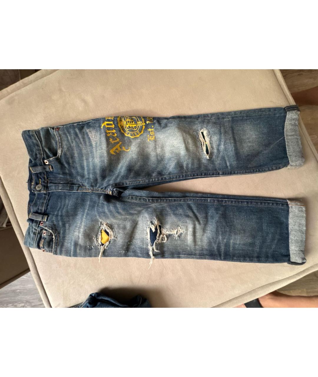 POLO RALPH LAUREN Синие хлопковые детские джинсы, фото 7