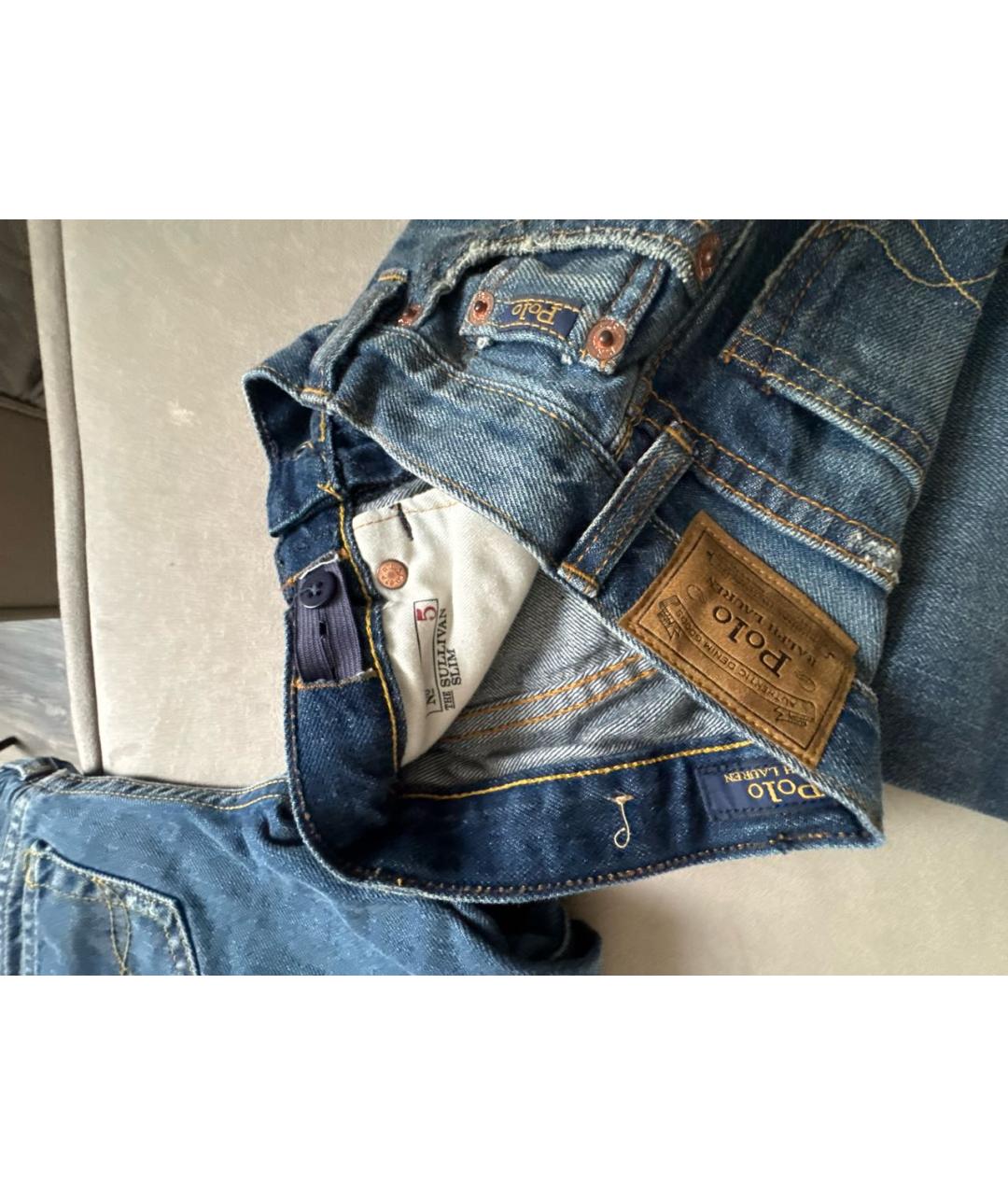 POLO RALPH LAUREN Синие хлопковые детские джинсы, фото 4