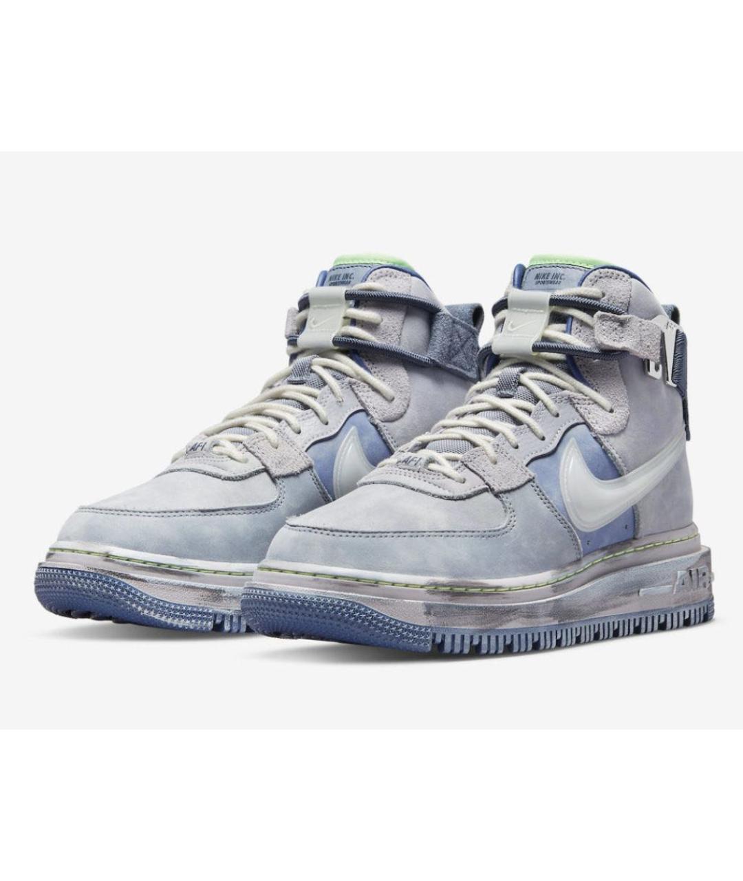 NIKE Голубые кожаные ботинки, фото 2