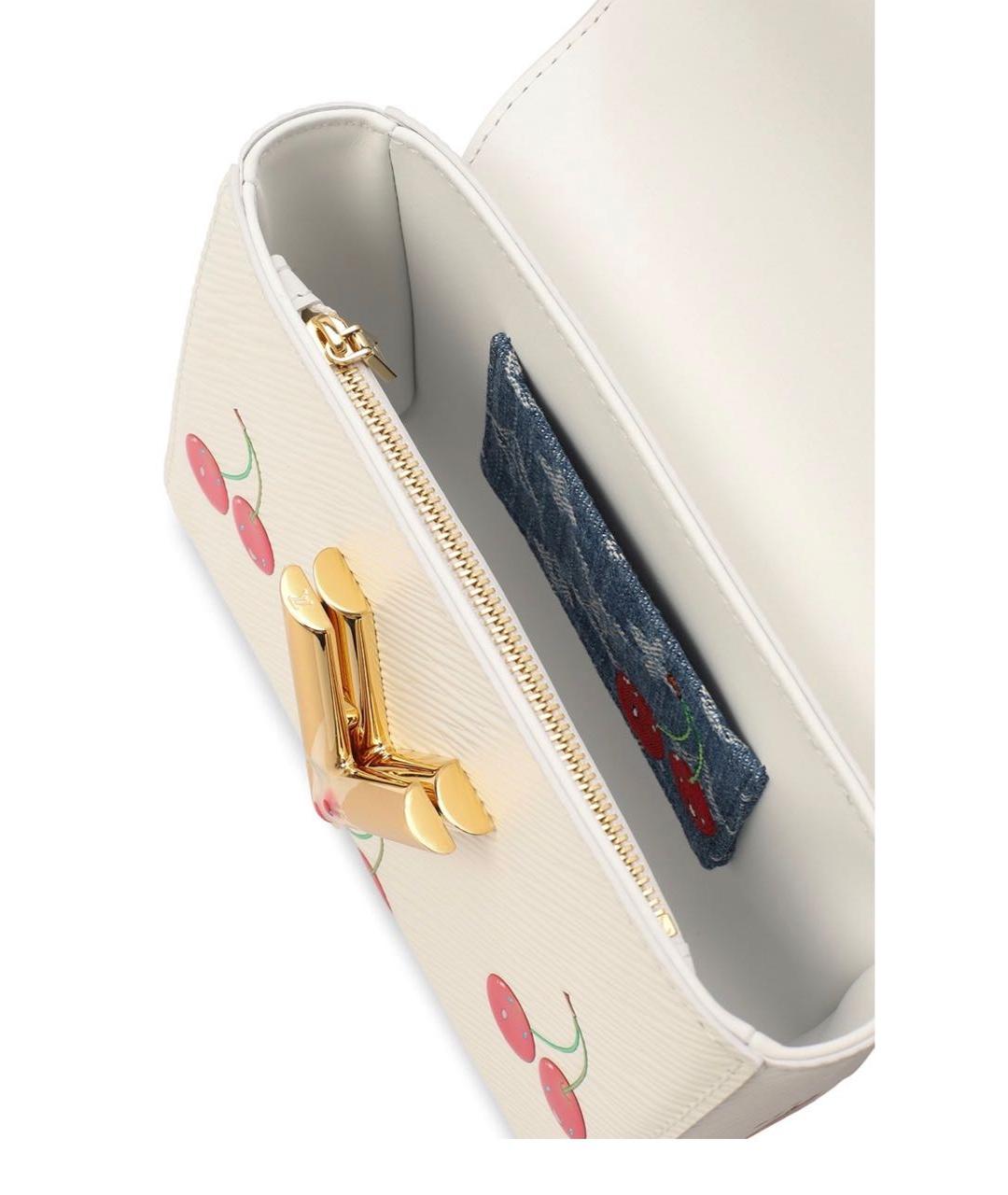 LOUIS VUITTON Белая кожаная сумка через плечо, фото 6