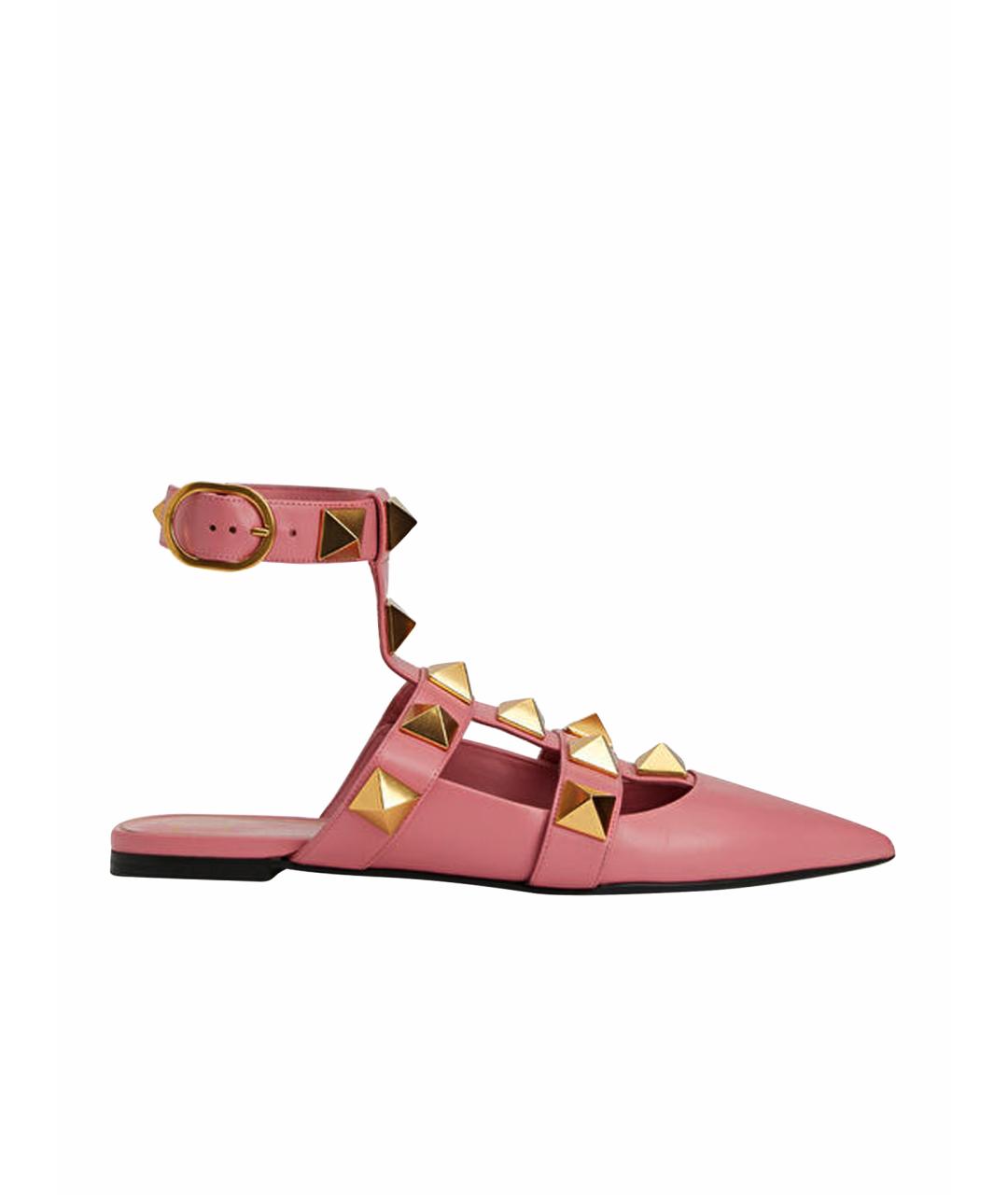 VALENTINO Розовые кожаные сандалии, фото 1