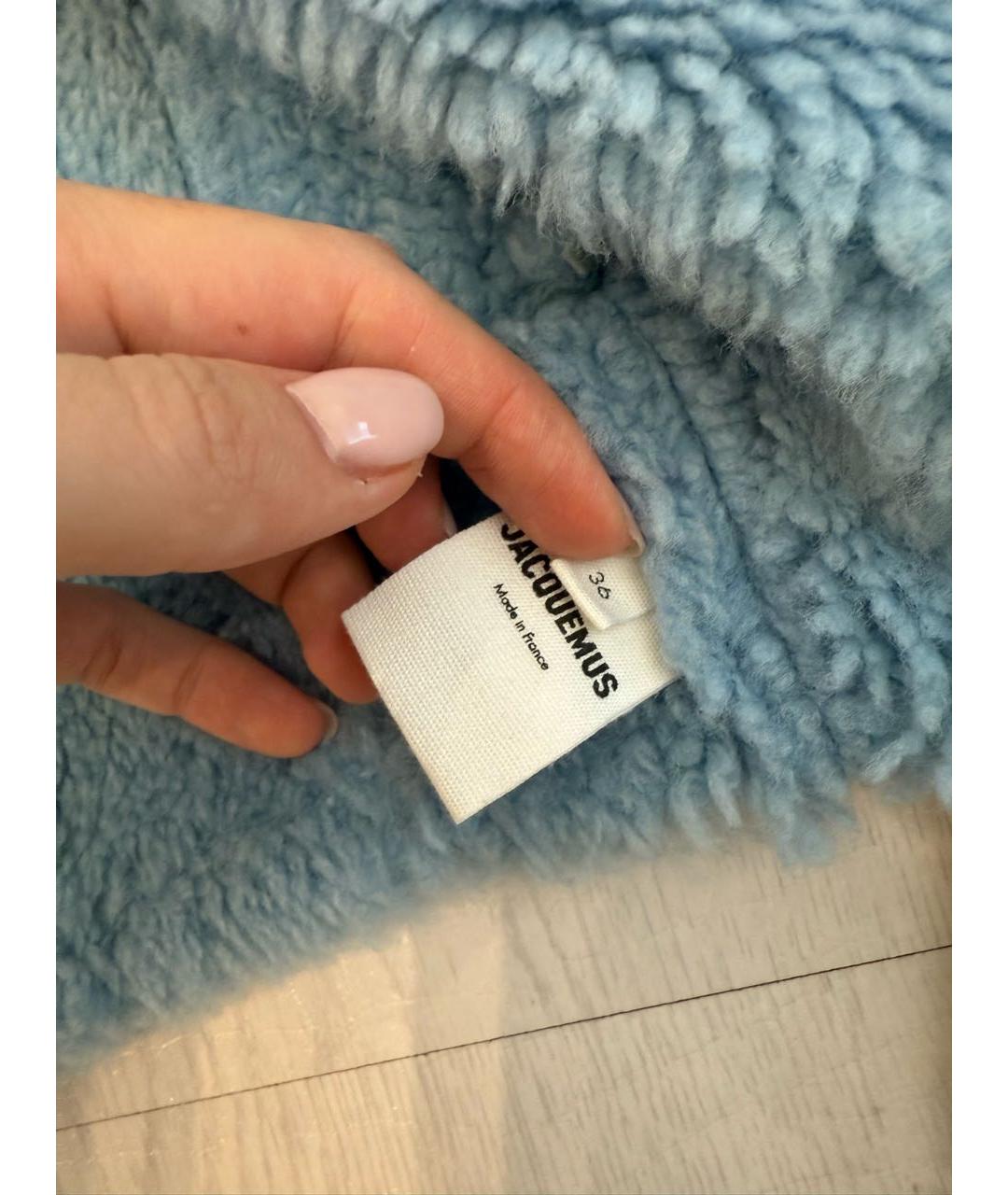JACQUEMUS Голубая меховая дубленка, фото 5