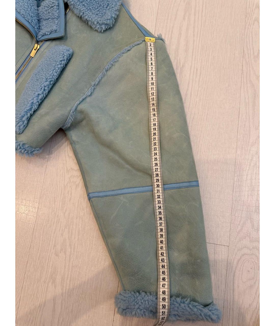 JACQUEMUS Голубая меховая дубленка, фото 4