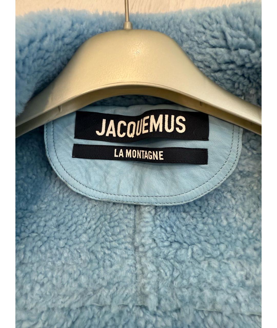 JACQUEMUS Голубая меховая дубленка, фото 7