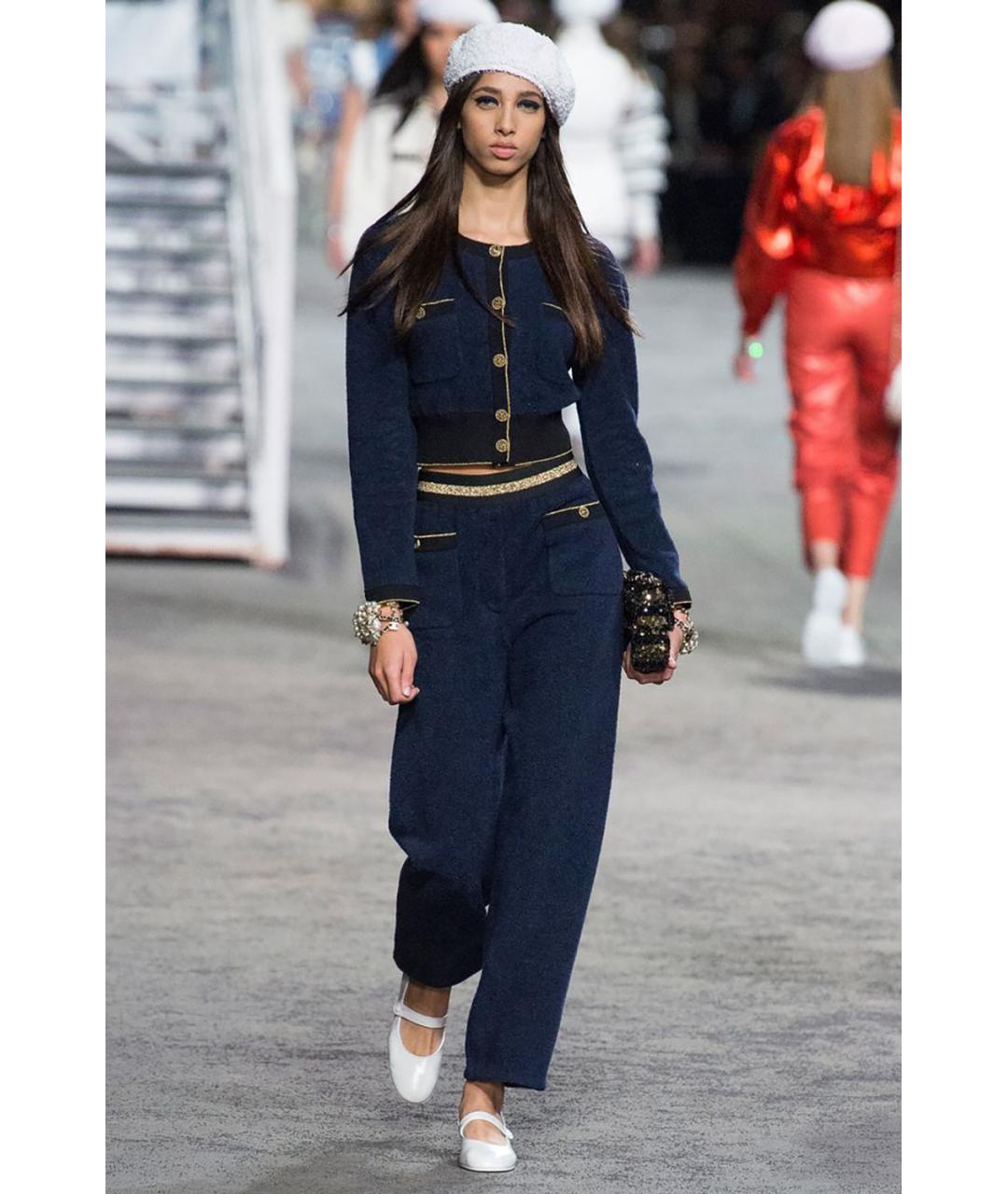 CHANEL Темно-синее хлопковое коктейльное платье, фото 2
