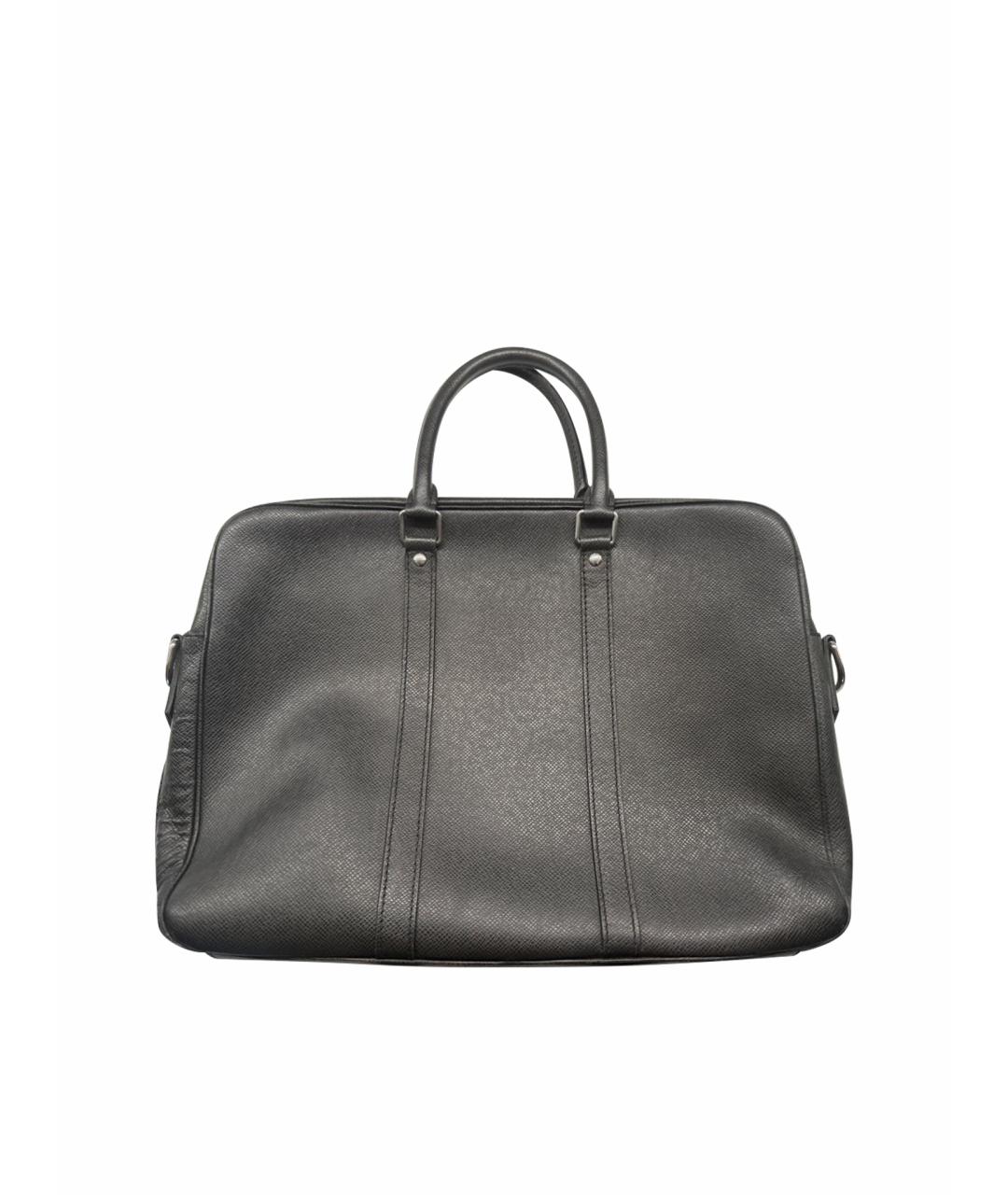 LOUIS VUITTON Черный кожаный портфель, фото 1
