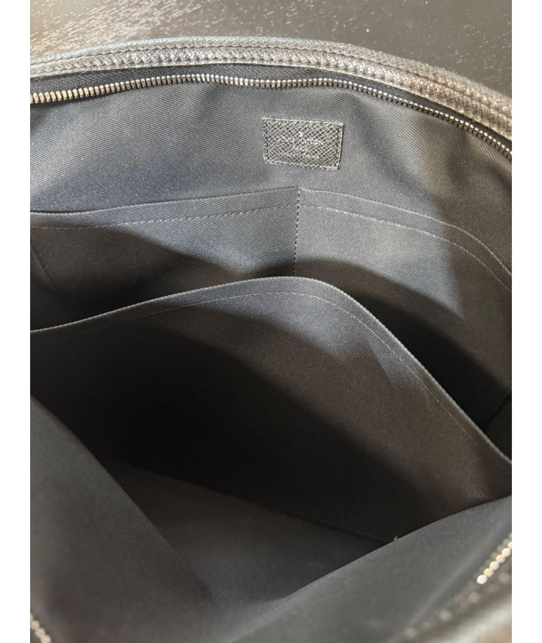 LOUIS VUITTON Черный кожаный портфель, фото 4