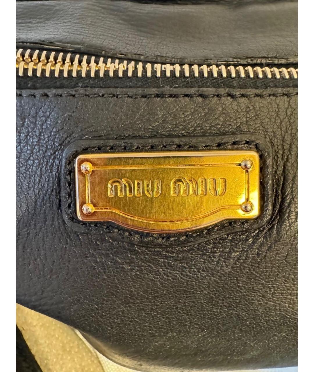 MIU MIU Черная кожаная сумка с короткими ручками, фото 7