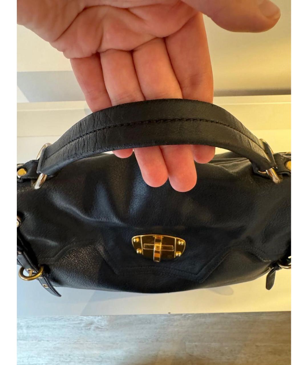 MIU MIU Черная кожаная сумка с короткими ручками, фото 6
