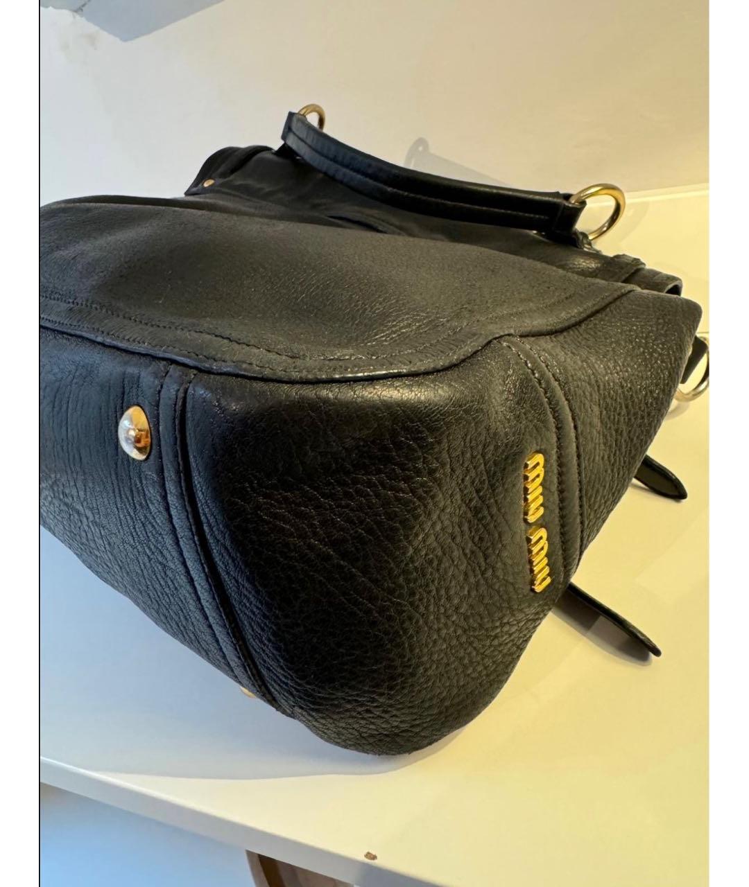 MIU MIU Черная кожаная сумка с короткими ручками, фото 8