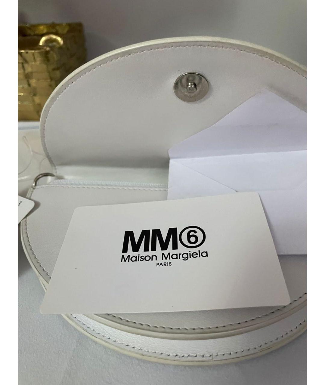 MM6 MAISON MARGIELA Белая кожаная сумка через плечо, фото 5
