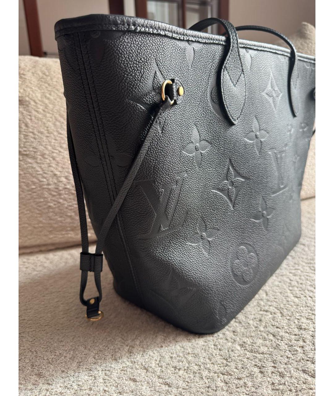 LOUIS VUITTON Черная кожаная сумка тоут, фото 2