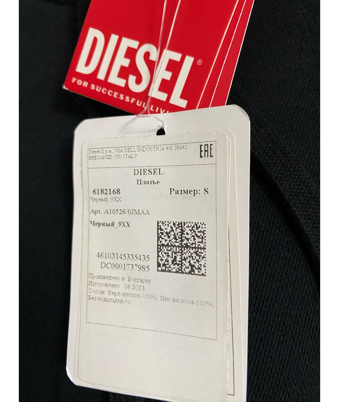 DIESEL Черное хлопковое повседневное платье, фото 5